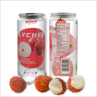 Boisson gazeuse sans alcool au goût de litchi, transparente, en bouteille PET de 350 ml