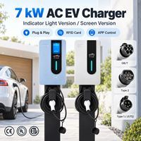 Station de recharge commerciale pour véhicules électriques Type 2 J1772 GB/T, OCPP 1.6J, 7kW, 32A, chargeur AC intelligent, RFID, application, CE, UL, pour opérateurs de parkings publics