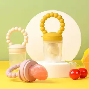 사용자 정의 컬러 박스 Bpa 무료 실리콘 아기 과일 식품 피더 젖꼭지 3 가지 크기의 친환경 젖꼭지 과일