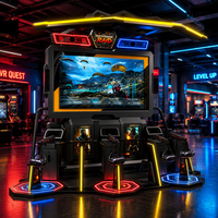 Machine d'arcade de tir VR pour 4 joueurs, système de jeu de combat multijoueur commercial avec écran HD et sièges dynamiques