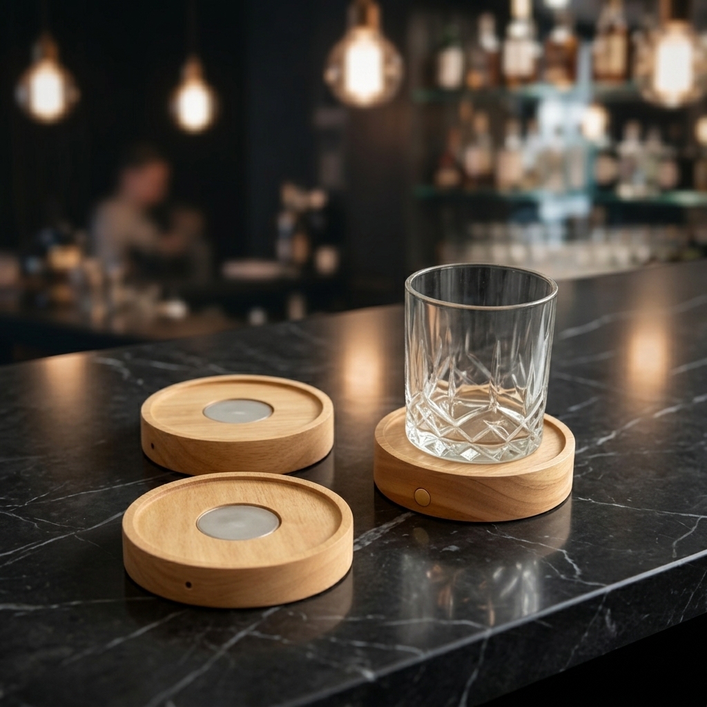 Wooden Luminous 3D LED Night Light Base with Touch Control Warm White USB Powered Lamp for Living Room Home Decoration