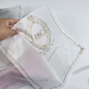 Custom Gold Logo Frosted Ziplock <b>Bags</b> | Luxury Resealable Packaging for Cosmetics & Accessories For Small Business - Product Image 5