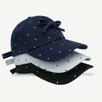 Casquette de baseball unisexe coréenne rétro à pois avec nœud, en velours Oxford, sportive, polyvalente, protection solaire, visière bec de canard pour petit visage, idéale pour l'automne