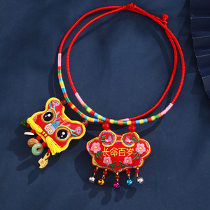 สร้อยคอเชือกหลากสีสำหรับเด็กและทารกในเทศกาลเรือมังกร เชือกถักสีแดงทำมือ ข้าวปั้นรูปเสือสำหรับผู้ใหญ่ - Product Image 2