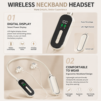 Nouveaux écouteurs tour de cou intra-auriculaires de monitoring sportifs à réduction de bruit avec étanchéité IPX7 et coque personnalisée pour assistant vocal