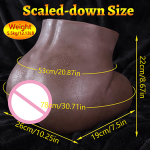 Molde de <span class=keywords><strong>Silicona</strong></span> Anal y Vaginal de Piel Marrón-Negra, Muñeca Vaginal Realista para la Masturbación Masculina, Juguete Sexual para Adultos - Product Image 2