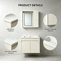 Meuble de salle de bain mural de style moderne, combinaison vasque et miroir, vente en gros d'usine