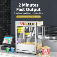 Machine à Popcorn Commerciale Électrique en Acier Inoxydable Grande Capacité pour Cinéma et Concession