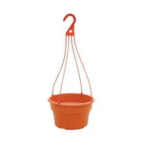 Terracotta Round Hanging Fence Railing Wall Planter Plant Container for Outdoor Indoor Plants Home Garden Balcony Decoration