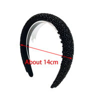Bandeaux pour cheveux faits à la main, personnalisés, avec des perles, entièrement sertis de diamants, bandeaux larges en éponge de luxe pour femmes, bandeaux pour cheveux en strass scintillants