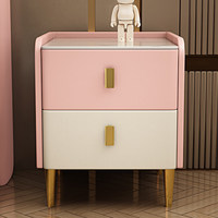 Mesita de Noche de Madera Maciza y Piedra Sinterizada, Gabinete de Almacenamiento Azul Marino Moderno Minimalista de Lujo Italiano para Dormitorio