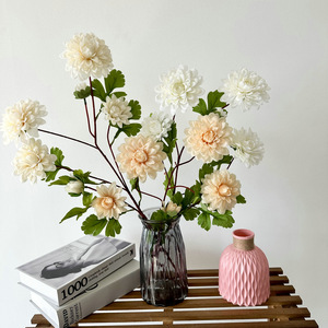 Bunga Krisan Ruyi Buatan 6 Tangkai untuk Dekorasi Jalan Menuju Aula Pernikahan, Dekorasi Rumah, Bunga Buatan - Product Image 1