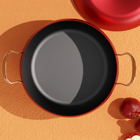 Pot à soupe multifonctionnel 26cm en fonte antiadhésive rouge créatif en forme de pomme Pot à nouilles instantanées Cuisinière à induction Double oreille