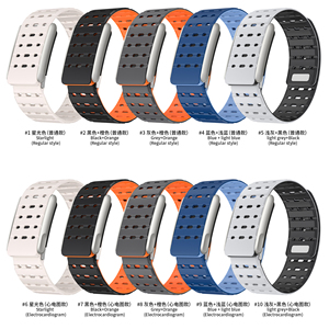 สายรัดข้อมือแบบสปอร์ตสองสี RYB Luxury สำหรับ Whoop 5.0 ONE/MG-<span class=keywords><strong>ECG</strong></span> สายซิลิโคนแม่เหล็ก ระบายอากาศได้ดี - Product Image 2