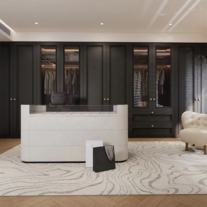 Custom Luxury French Style Walk-In <strong>Closet</strong> with Center Island <strong>Big</strong> Wardrobe from Villas Designs for Bedroom Furniture - Product Image 1