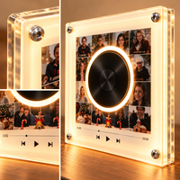Boîte à musique rotative NFC de Noël en forme de disque vinyle, aimant de réfrigérateur, personnalisable en acrylique, cadeau souvenir de vacances, vente en gros