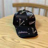 Boné de beisebol cravejado de pedra, gorros com fecho de pedra brilhante, com strass, letras gorros, diamante, viseira de sol uv