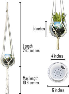 Offre Spéciale boule Disco plante ronde suspendue jardinière <span class=keywords><strong>Pot</strong></span> de fleur avec <span class=keywords><strong>corde</strong></span> en macramé métallique trou de Drainage suspendu pour la décoration de la maison - Product Image 5