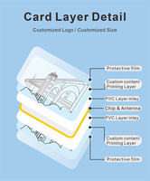 Carte d'accès VIP noire mate personnalisée en PVC RFID 125 kHz, imperméable, couleur personnalisée, pour la gestion du contrôle d'accès, carte de visite