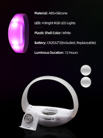 Bracelet LED Spike Shamballa bleu clair, activé par le mouvement, changeant de couleur, télécommande, DMX512, portée de 200 à 300 m, programmable