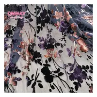Luxury Velvet Burnout Print Silk Fabric, French Silk Fabric