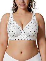 Sujetador inalámbrico push-up sin aros de seda helada transpirable para mujer, talla grande 3XL, sin costuras, con estampado OEM al por mayor