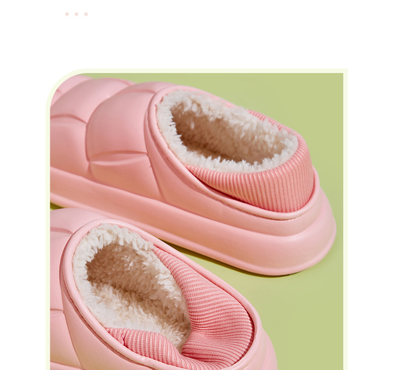 Winter Furry Slippers Women Men Warm Soft Thick Sole Plush Slippers Cotton Shoes