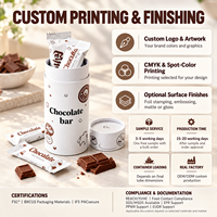 Kemasan Tabung Kertas Cokelat Ukuran Khusus, Kotak Hadiah Silinder Karton Bulat dengan Pencetakan Logo dan Tutup Anti Lembab
