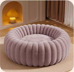 Lit pour animaux de compagnie en peluche en forme de donut, personnalisé avec logo, vente en gros du fabricant, luxe pour chat et chien - Product Image 2