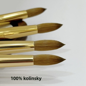 Pinceau à ongles 100% Kolinsky, taille grande, norme internationale, pour poudre acrylique, destiné aux salons professionnels européens et américains - Product Image 5