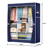 Vente en gros de placard pliant en tissu simple Armables casier pliant non tissé pour le stockage des vêtements pour meubles de salle de bain de chambre à coucher