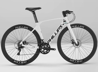 Vélo de route en alliage de magnésium ultra-léger avec fourche à ressort, freins à disque doubles, roues 700C pour adultes, pour le commuting et la course