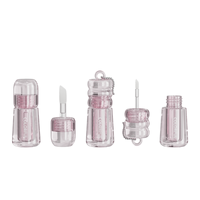 Tube de brillant à lèvres transparent 3 ml Jinze avec logo personnalisé, grand applicateur carré, emballage cosmétique vide