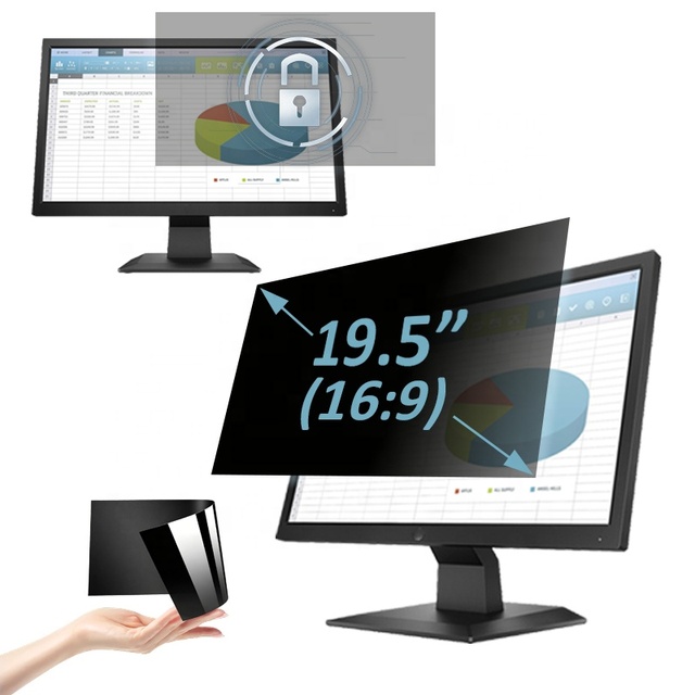 Factory Supply 19.5 Inch 16:9 Privacy Filter for Desktop Monitor Anti Scratch Anti Glare Anti Blue Light Screen Protector
