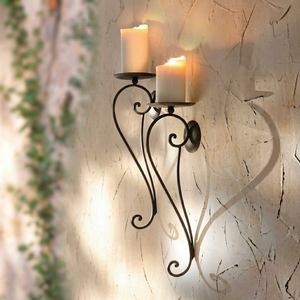 Elegant Vine Design Wrought <b>Iron</b> Wall Candle Sconce Decorative Candelabra Metal Pillar Candle Holder for Wedding Home - Product Image 4