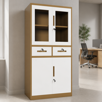 Armoire de classement en acier fiable à 2 tiroirs, meuble de rangement métallique de bureau avec serrure, structure KD pour mobilier commercial