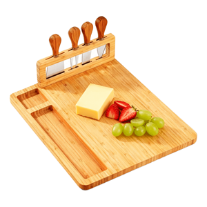Tabla de Queso de Bambú Ecológica, Duradera y de Alta Calidad, Tamaño Personalizado, Nuevo Diseño, Utensilios de Cocina, Tabla de Cortar Decorativa de 1.5 cm - Product Image 1