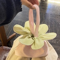 Nouveau sac à fleurs fraise rose et bleu, sac à main mignon style Ins, sac de rangement à pois pour filles printemps-été