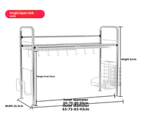 Égouttoir à vaisselle vertical MIXWARES en acier inoxydable 304 noir pour évier de cuisine, rangement pour vaisselle et ustensiles