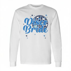 T-shirt à manches longues de style disco rétro vintage pour la mariée et les demoiselles d'honneur, t-shirts promotionnels assortis - Product Image 2