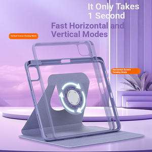 เคสป้องกัน <span class=keywords><strong>iPad</strong></span> แบบแม่เหล็กถอดได้สำหรับ <span class=keywords><strong>Pro</strong></span> 11 พร้อมช่องใส่ดินสอ, 360 °   ปกหนังหมุนได้ วัสดุอะคริลิค M4 - Product Image 2