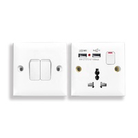 VBQN Nouveau Design Prises et interrupteurs pour applications domestiques Prises électriques 16A 2 USB Prise pour interrupteur d'éclairage mural