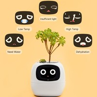 Vase intelligent pour plantes, vase intelligent à absorption automatique d'eau, ABS rond, USB, décoration d'intérieur, pot de fleurs pour bureau et hôtel