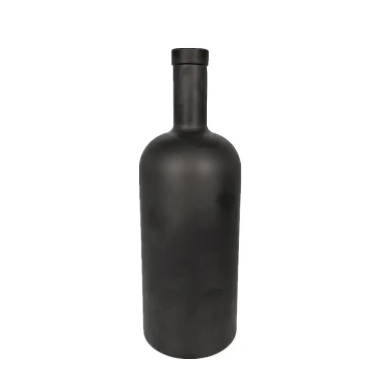 Manufacture black color 750ml vodka glass bottle 750ml rum bottle