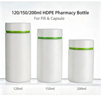 Flacon pharmaceutique en HDPE de 120 ml, 150 ml, 200 ml, vide, pour comprimés, capsules, suppléments et médicaments