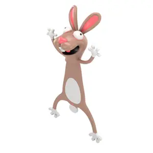 Marcapáginas de dibujos animados en 3d para niños, regalos de marca de libro, animales en 3d, etiqueta de página de plástico divertida, novedad