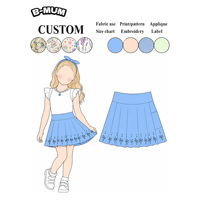 Jupe décontractée pour filles OEM, style skater, taille haute élastique, coupe évasée avec détails de découpe laser tendance pour activités de plein air