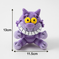 Porte-clés lumineux en peluche chat de dessin animé tissé invisible - Cadeau pour meilleur ami/amière, accessoire à suspendre en polyester