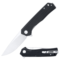 Couteau de poche pliant de survie G10 avec roulement à billes noir pour l'extérieur