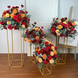 Customized Artificial Runner Flowers Ball Wedding Table Runner Centerpieces For Decoration Wedding Centerpieces